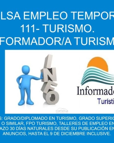 BOLSA EMPLEO TEMPORAL INFORMADOR/A TURISMO