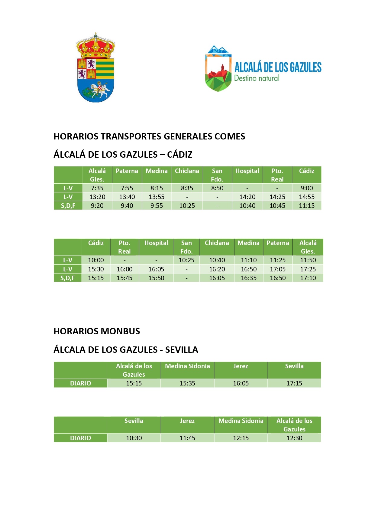 HORARIOS AUTOBUSES