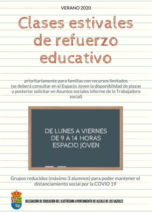 CLASES ESTIVALES DE REFUERZO EDUCATIVO